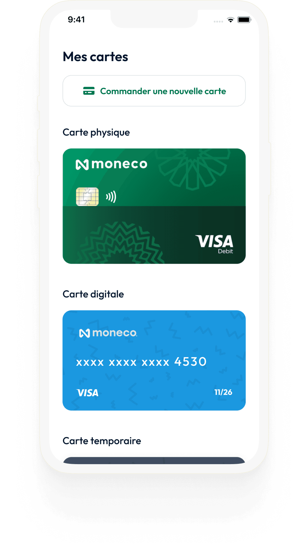 Visa Cards on iPhone
